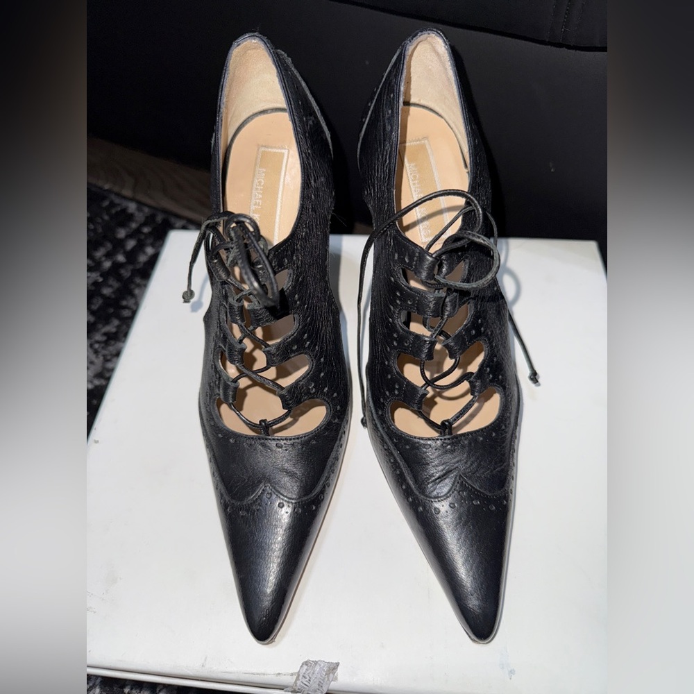 Michael Kors oxford black high heel bootie - Picture 2 of 4